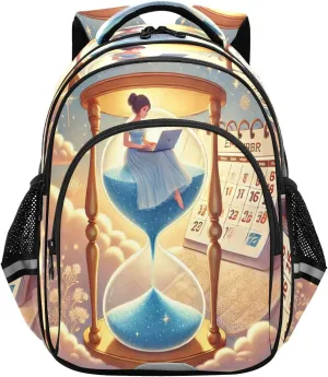 Emelivor Woman Hourglass Blue Kids Backpack School Cute Bookbag Toddler Backpacks Daypacks Bag for Girls,S