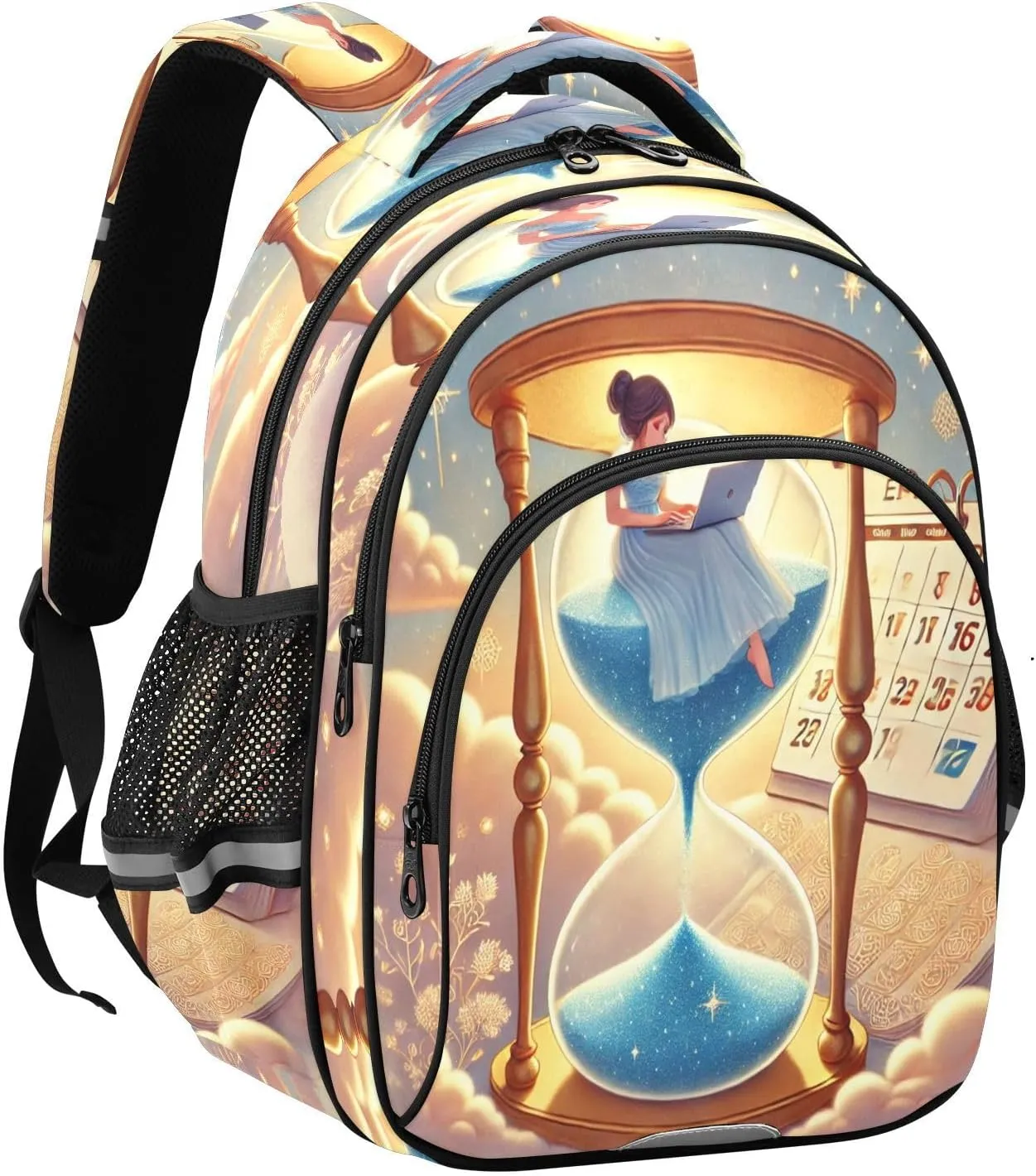 Emelivor Woman Hourglass Blue Kids Backpack School Cute Bookbag Toddler Backpacks Daypacks Bag for Girls,S