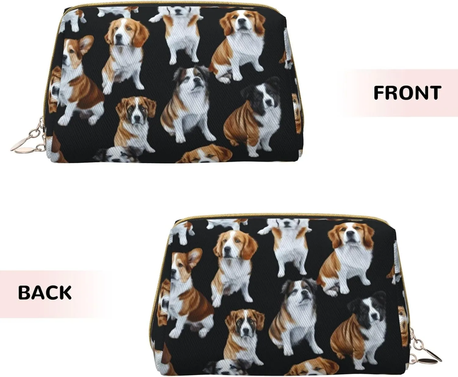 English Bulldogs Toiletry Pouch, Travel-Friendly Makeup Organizer For Makeup Brushes, Lipsticks