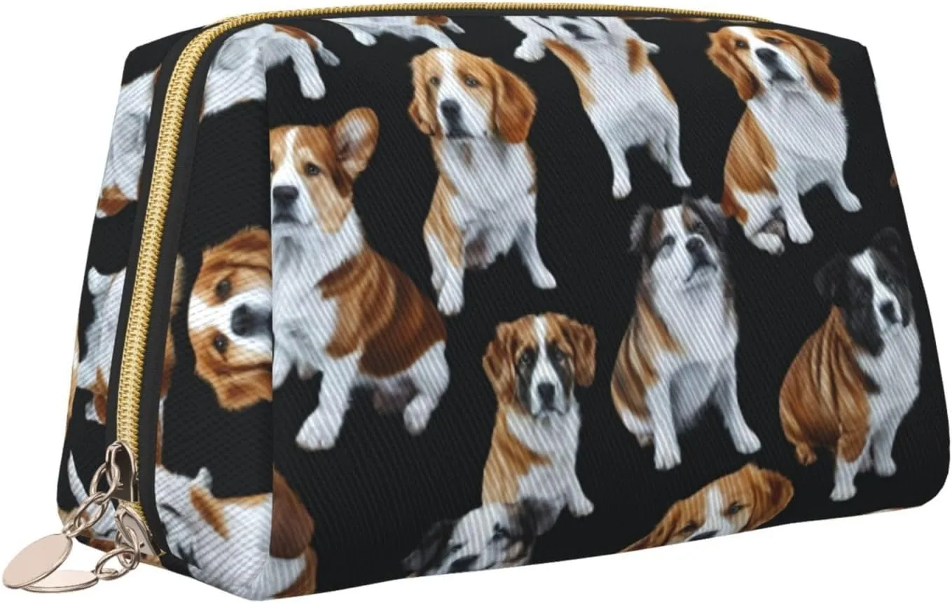 English Bulldogs Toiletry Pouch, Travel-Friendly Makeup Organizer For Makeup Brushes, Lipsticks