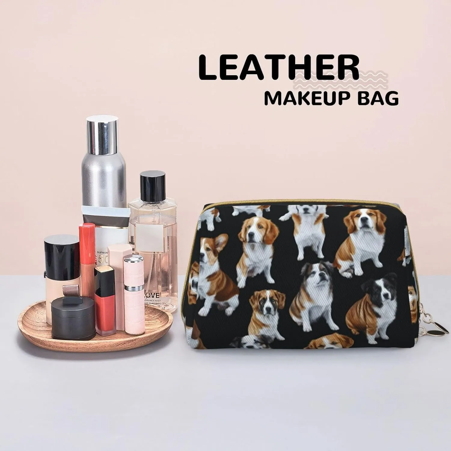 English Bulldogs Toiletry Pouch, Travel-Friendly Makeup Organizer For Makeup Brushes, Lipsticks