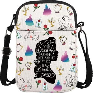 ENSIANTH Beauty Inspired Crossbody Bag Belle Princess Gift Fairytale Lover Gift A Tale as Old as Time Belle Fan Messenger Bag
