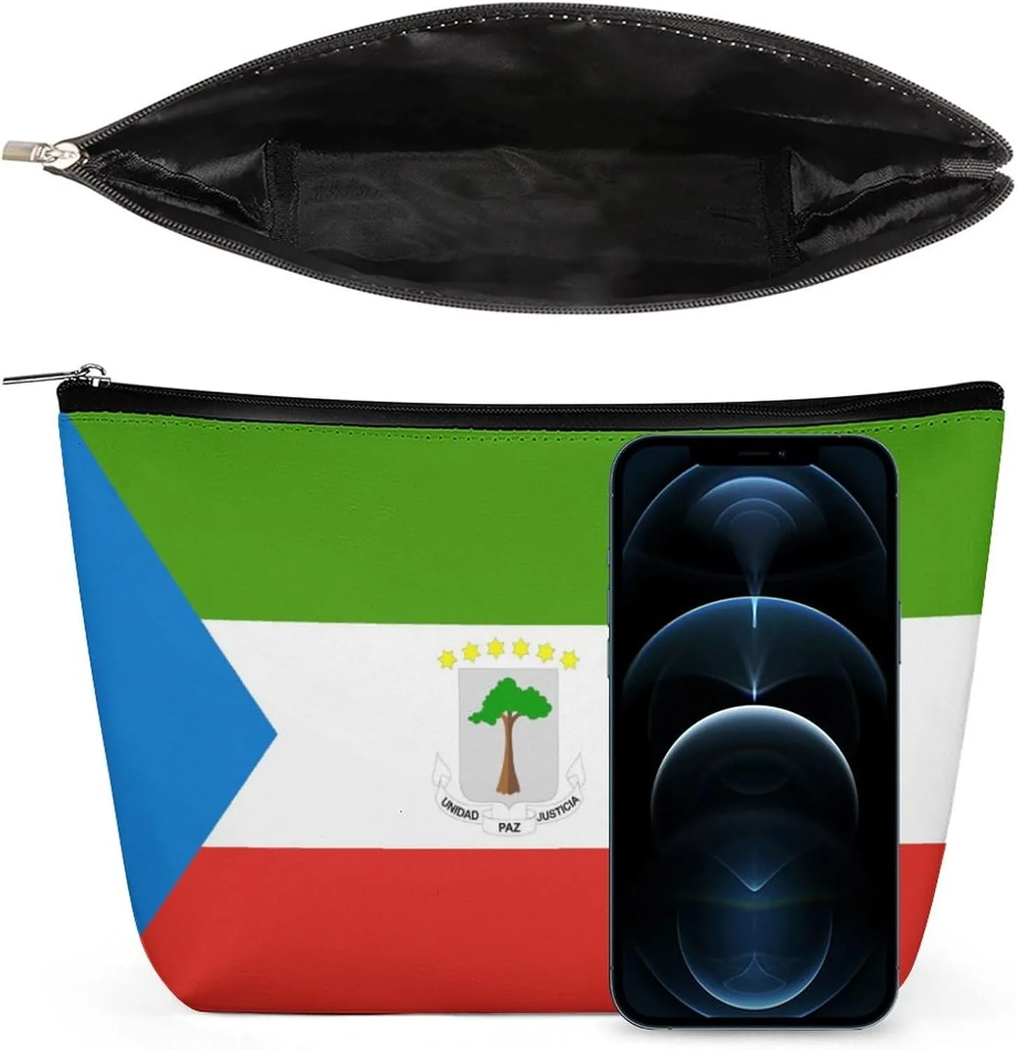 Equatorial Guinea Flag Travel Makeup Bag Lightweight Organizer Cosmetic Pouch for Women