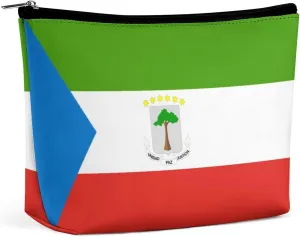 Equatorial Guinea Flag Travel Makeup Bag Lightweight Organizer Cosmetic Pouch for Women