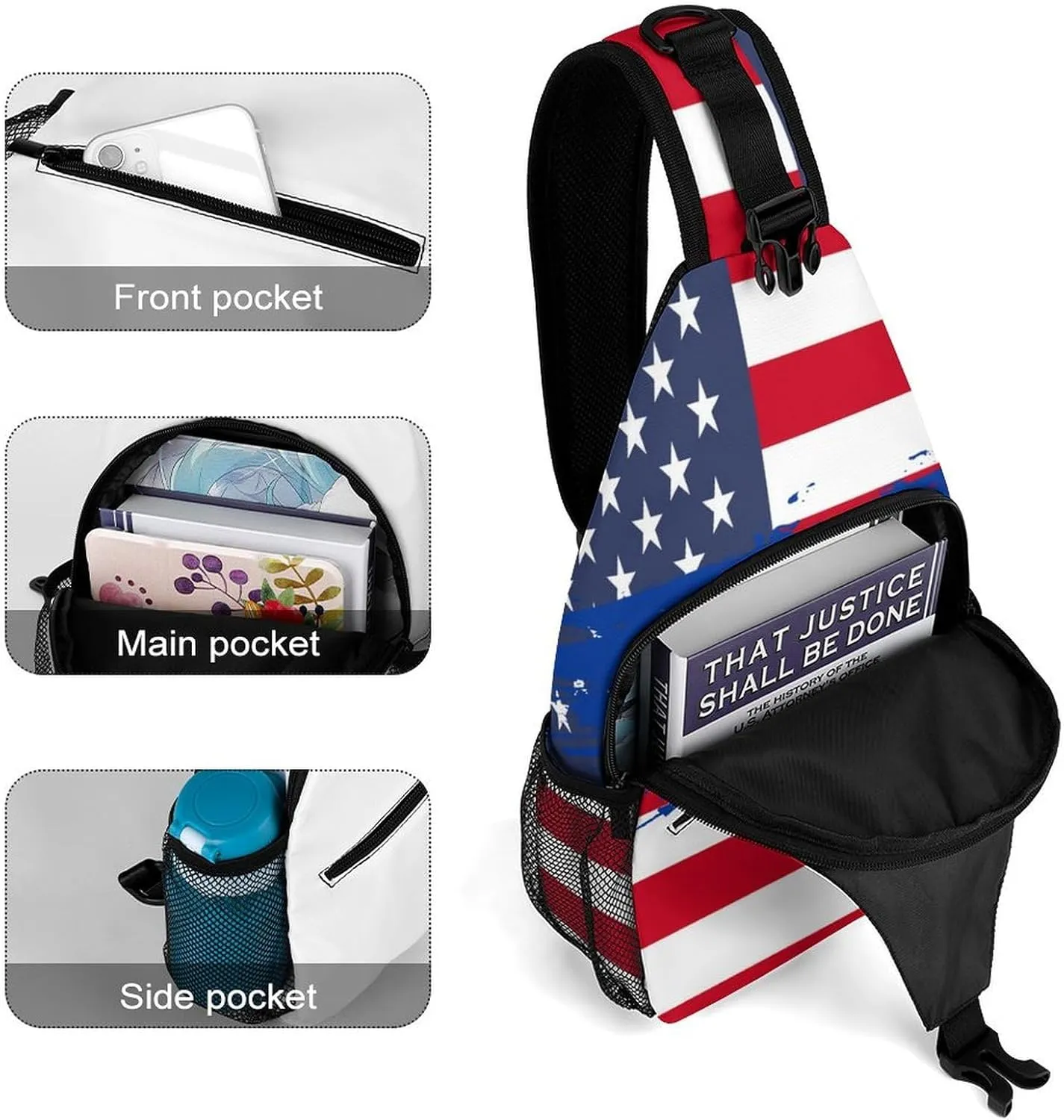 Eritrea Flag Hand Drawn Sling Bag Crossbody Chest Bag Shoulder Bag For Travel Hiking Cycling Camping