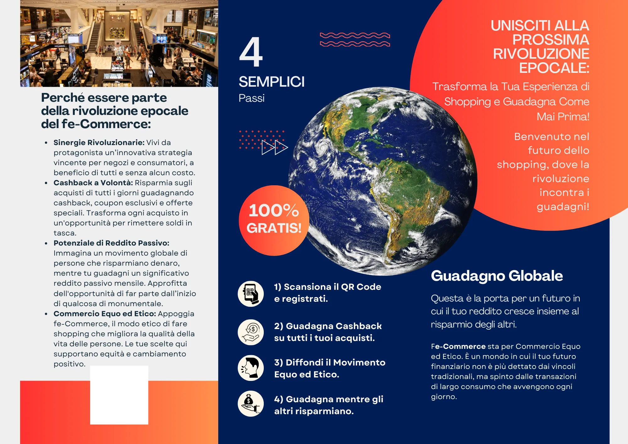 Espandi il tuo Mercato Globale fe-Commerce GRATUITO - Brochure pieghevole - 6 facciate