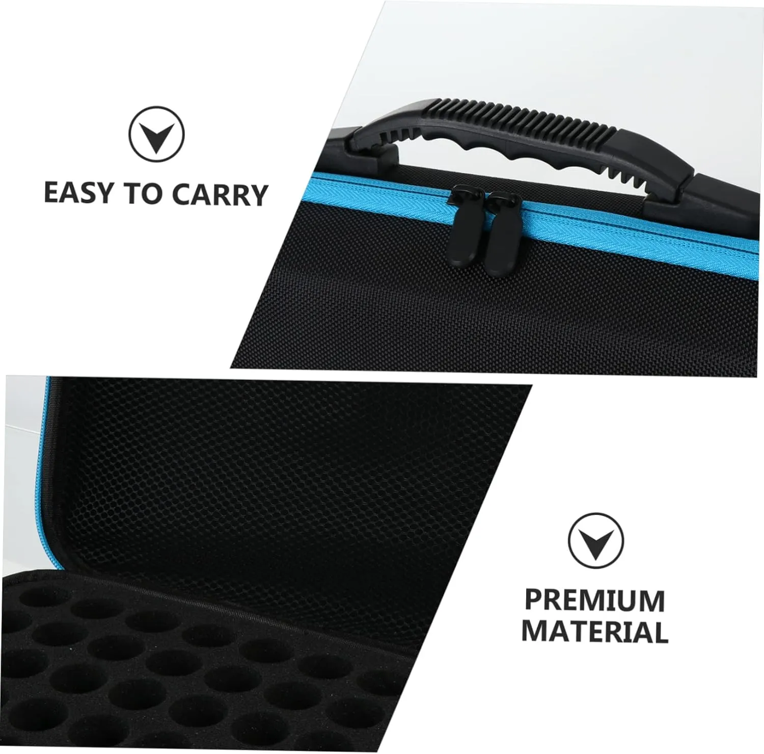 Essential Oil Carrying Box 60 Bottles Storage Case Compact Essential Oil Organizer Travel Pouch for Oils Mom