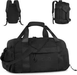 ETRONIK 3-IN-1 Gym Bag for Women, TSA Lightweight Weekender Bags for Women, Travel Duffle Bag for Travel with Shoe Compartment & Wet Pocket, Water Resistant Gym Duffle Backpack, Black