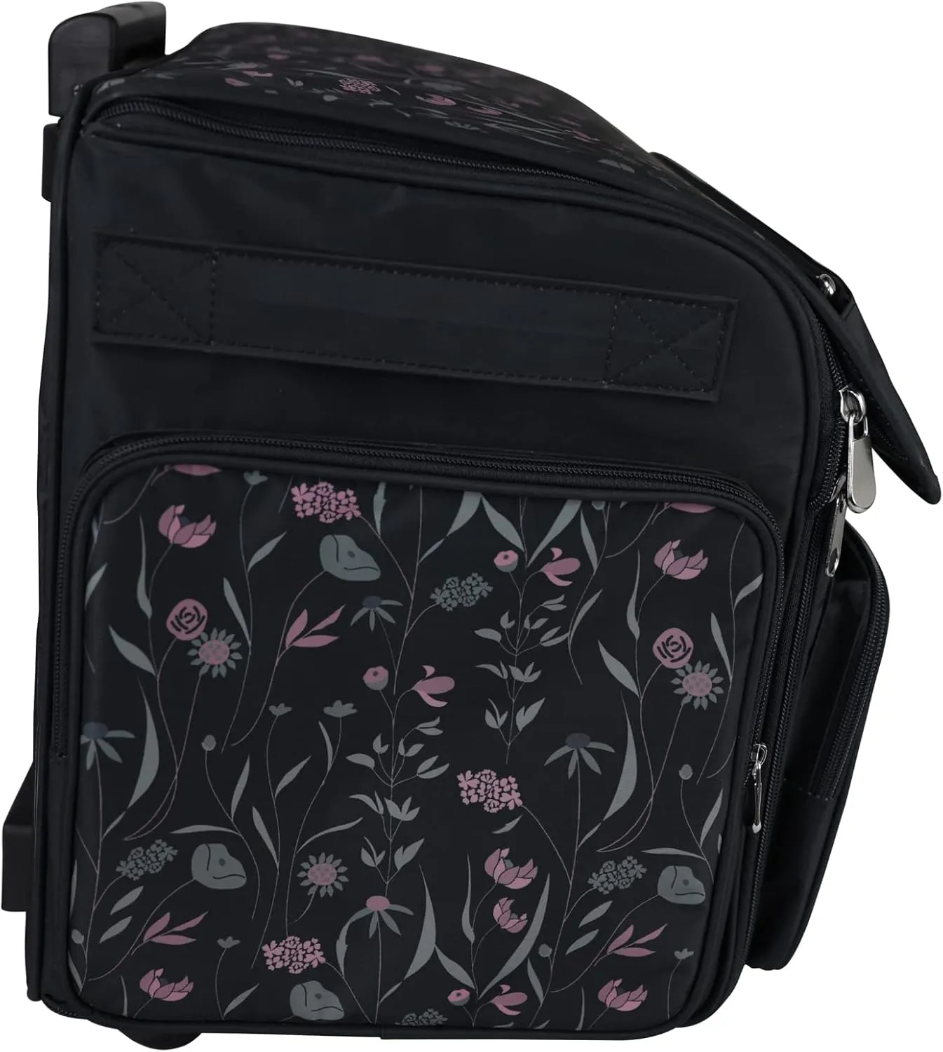Everything Mary 4 Wheels Collapsible Deluxe Sewing Machine Storage Case, Black - Rolling Trolley Carrying Bag for Brother, Singer