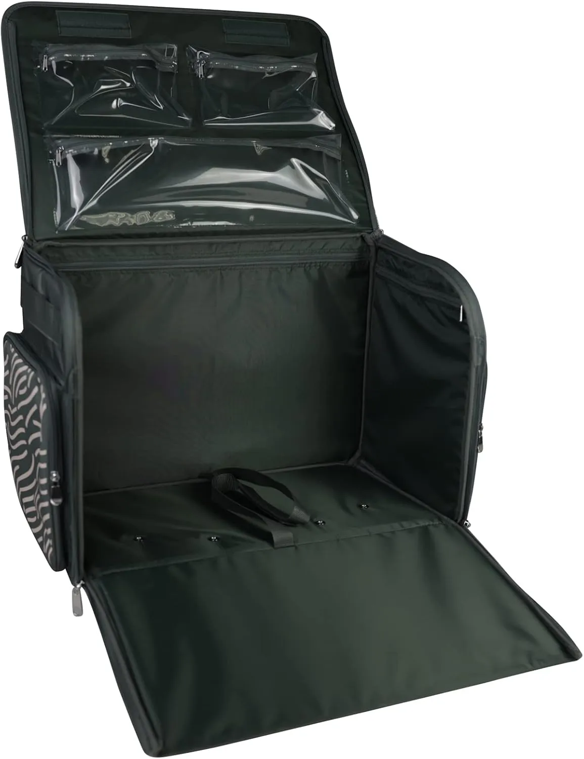 Everything Mary 4 Wheels Collapsible Deluxe Sewing Machine Storage Case, Black - Rolling Trolley Carrying Bag for Brother, Singer