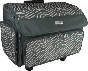 Everything Mary 4 Wheels Collapsible Deluxe Sewing Machine Storage Case, Black - Rolling Trolley Carrying Bag for Brother, Singer