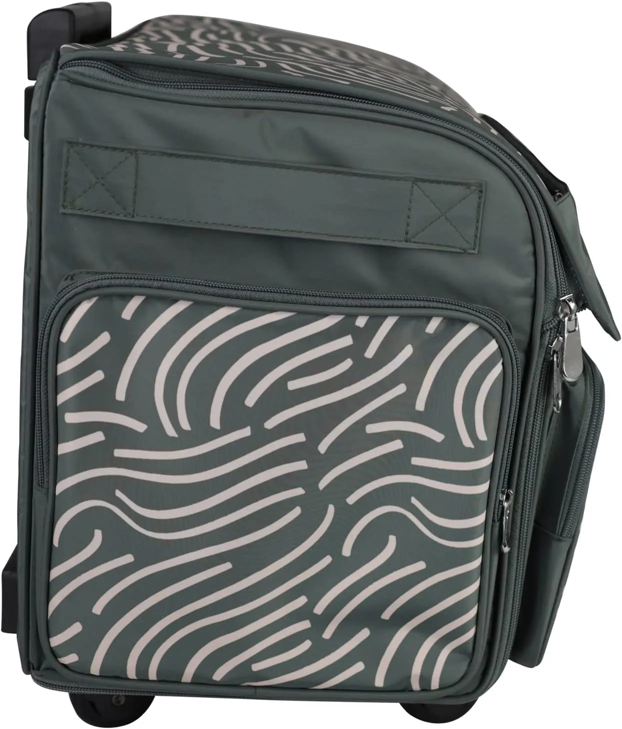 Everything Mary 4 Wheels Collapsible Deluxe Sewing Machine Storage Case, Black - Rolling Trolley Carrying Bag for Brother, Singer