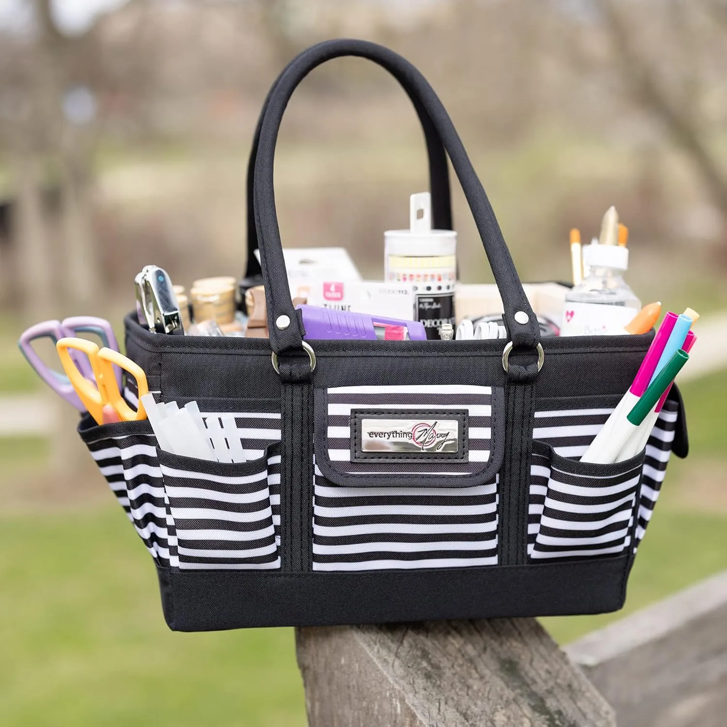Everything Mary Deluxe Collapsible Store & Tote Organizer with Handles – Multipurpose Storage for Diapers, Snacks, Crafts, Toys, Office Supplies & Everyday Essentials