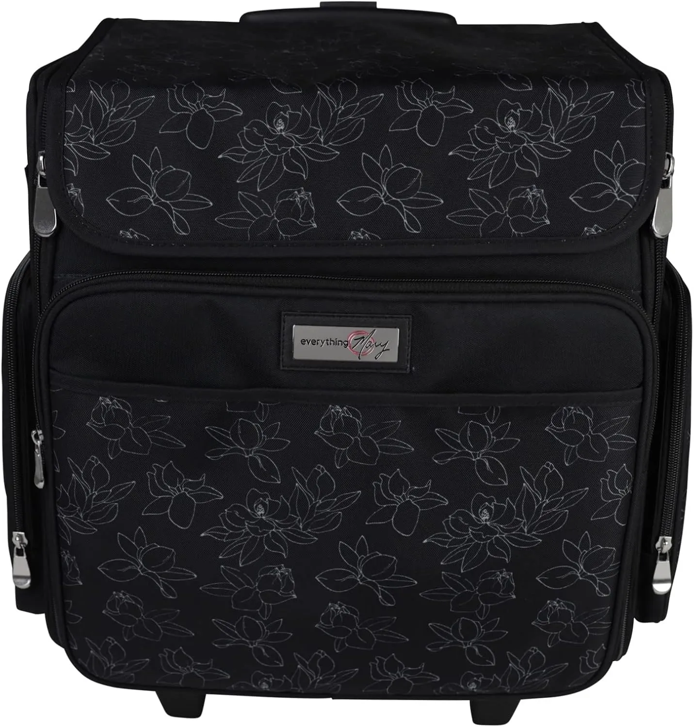 Everything Mary Rolling Craft Bag, Black & White - Papercraft Tote with Wheels for Scrapbook & Art Storage - Organizer Case for IRIS Boxes, Supplies & Accessories - for Teachers & Medical