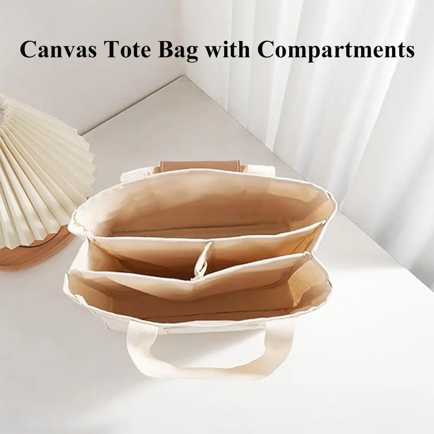 Everything Tote Bag, Everything Bag, Canvas Tote Bag with Compartments