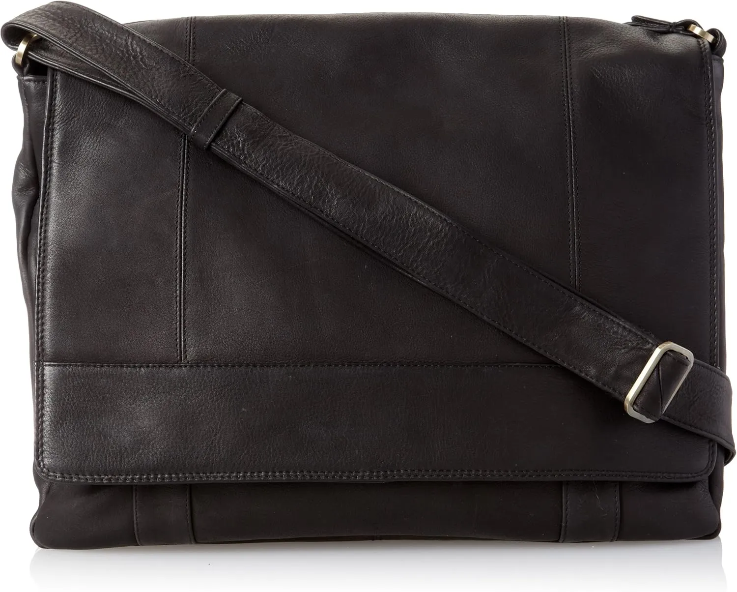 Ew 3/4 Flap Unisex Messenger Bag, Black, One Size