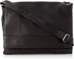 Ew 3/4 Flap Unisex Messenger Bag, Black, One Size