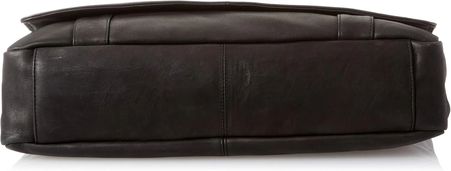 Ew 3/4 Flap Unisex Messenger Bag, Black, One Size