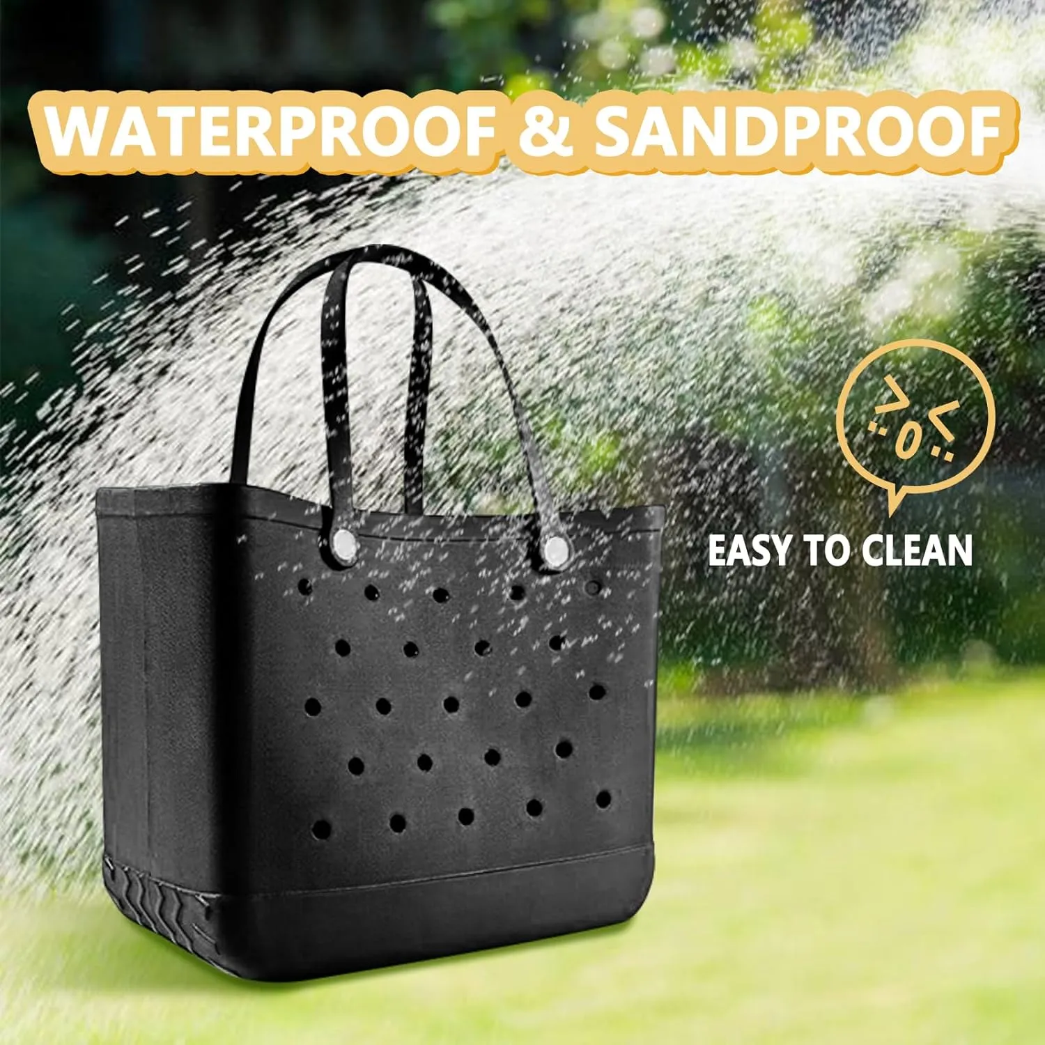 Extra Large Rubber Tote Bag for Women & Men, Waterproof Lightweight Travel X-Large Beach Bag for Boat & Pool