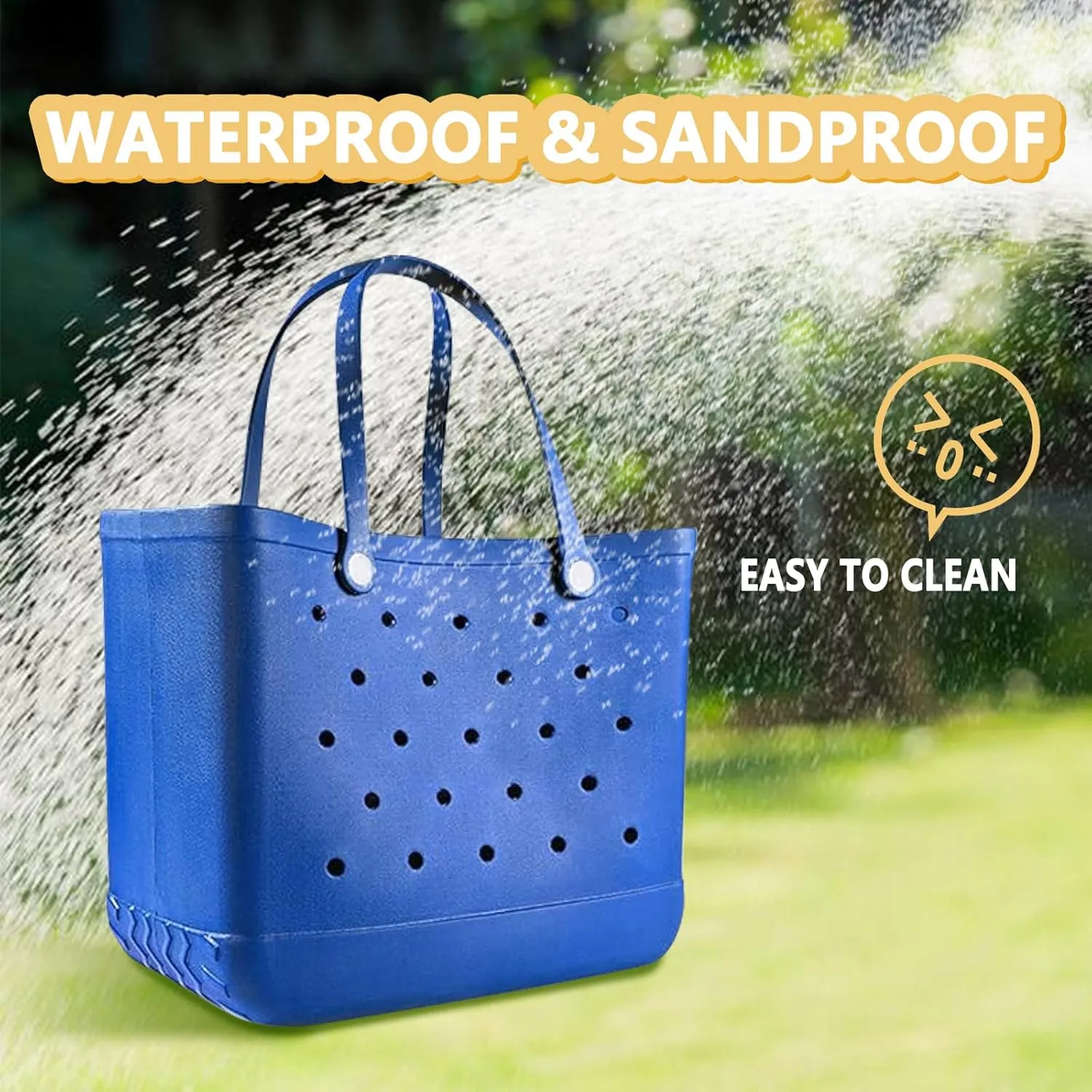 Extra Large Rubber Tote Bag for Women & Men, Waterproof Lightweight Travel X-Large Beach Bag for Boat & Pool