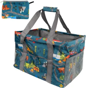 Extra Large Utility Tote Bag - Collapsible Tote with Wire Frame for Beach, Groceries, Travel - Includes 5x7 Bag