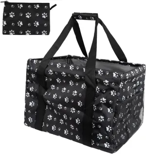 Extra Large Utility Tote Bag - Collapsible Tote with Wire Frame for Beach, Groceries, Travel - Includes 5x7 Bag