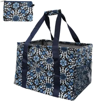 Extra Large Utility Tote Bag - Collapsible Tote with Wire Frame for Beach, Groceries, Travel - Includes 5x7 Bag