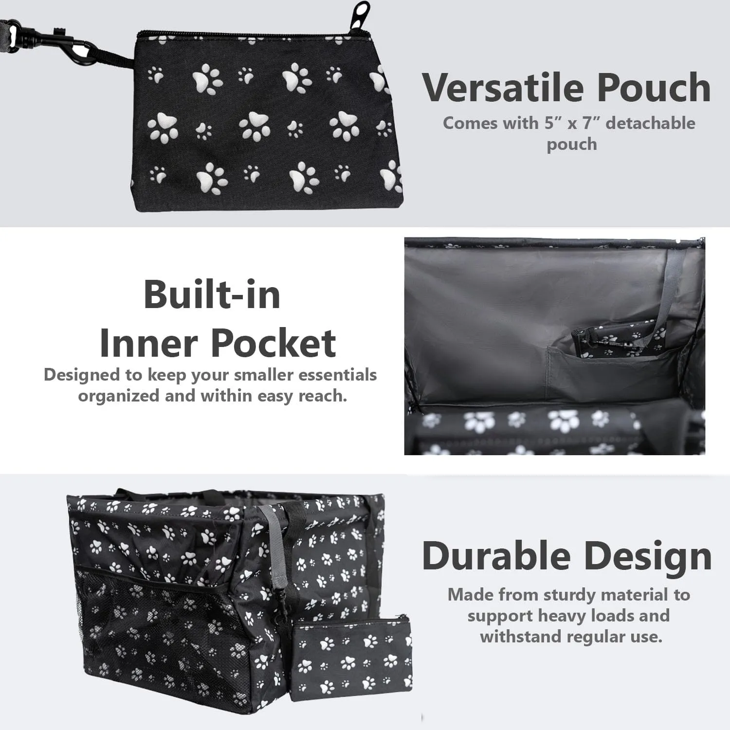 Extra Large Utility Tote Bag - Collapsible Tote with Wire Frame for Beach, Groceries, Travel - Includes 5x7 Bag