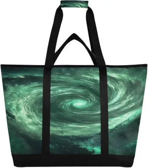 Eye of A Storm Reusable Insulated Lunchbox Cooler Bag, Leakproof Kitchen Grocery Bag Collapsible Portable Cooler Tote Bag for Picnic, Camping, Office, Travel