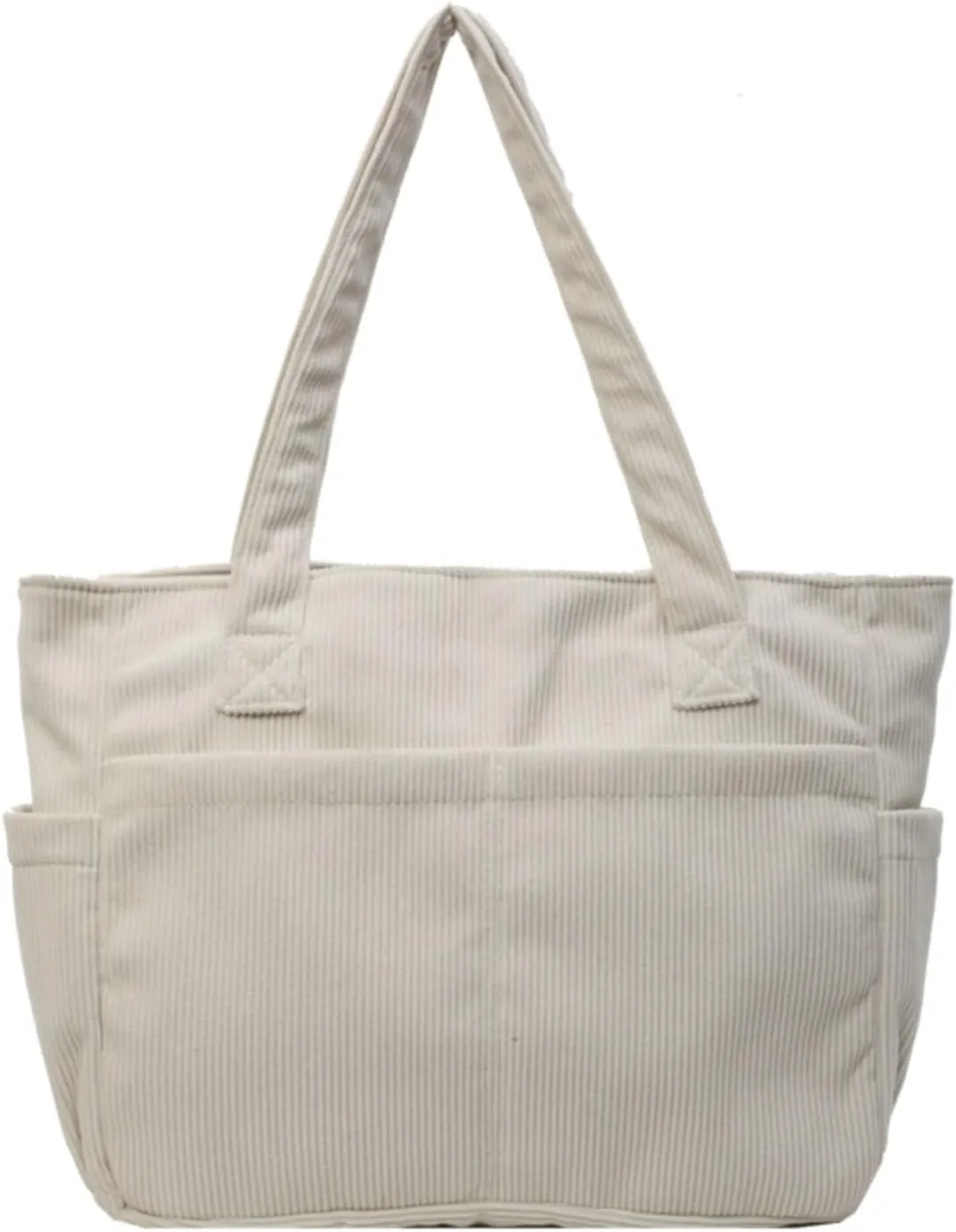 Fall Winter Corduroy Tote Bag Large Capacity Handbag with Multiple Pockets Fashion Shoulder Bag for Women