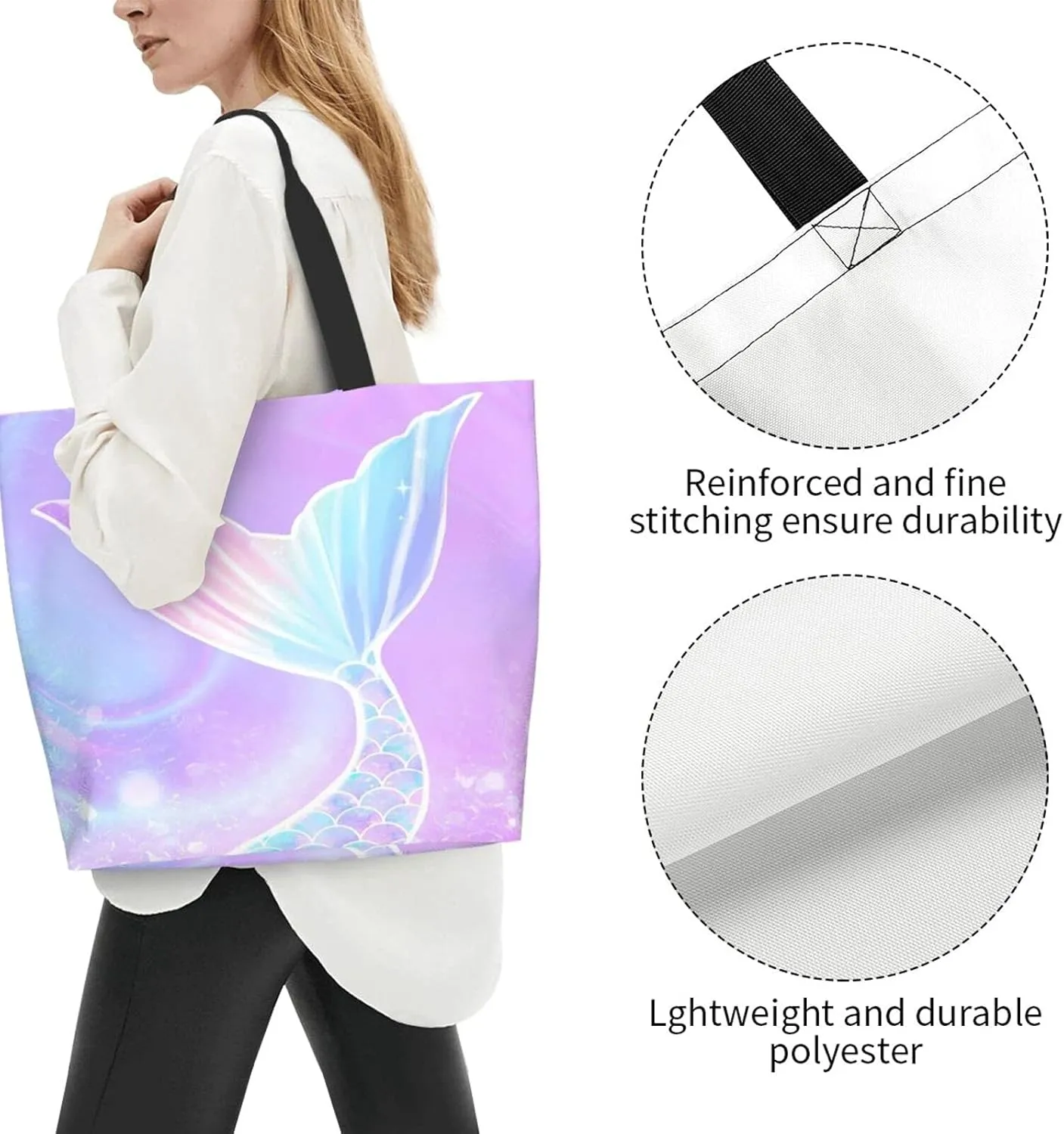 Famame Canvas Tote Bag Large Women Casual Shoulder Bag Handbag Reusable Multipurpose Shopping Grocery Bag For Outdoors…