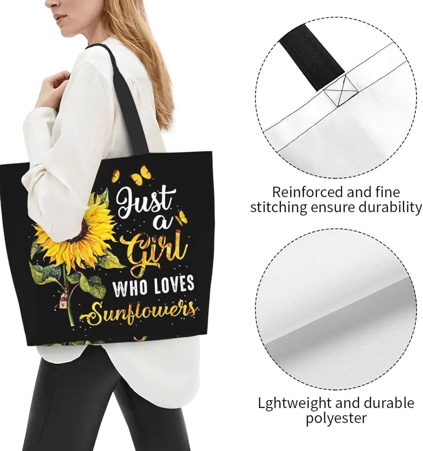 Famame Canvas Tote Bag Large Women Casual Shoulder Bag Handbag Reusable Multipurpose Shopping Grocery Bag For Outdoors…