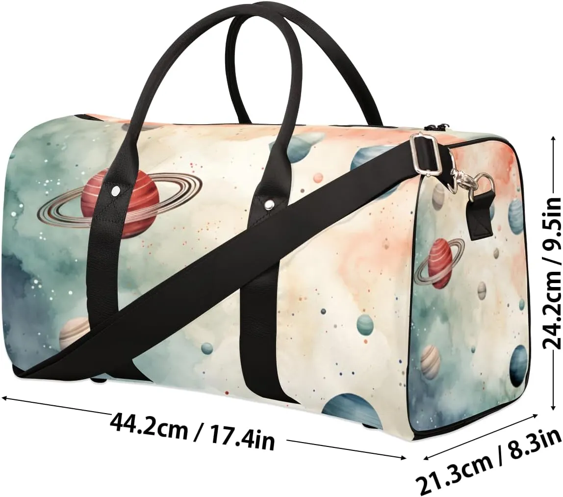 Fantasy Planet Travel Duffle Bag for Women Men Gym Duffel Foldable Bag Waterproof Weekender Universe Galaxy Duffle Tote