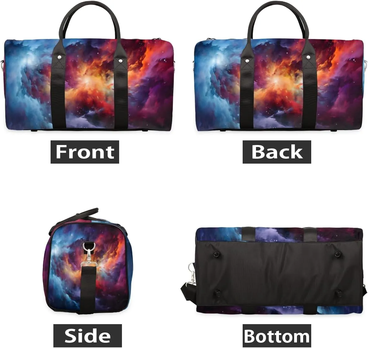 Fantasy Universe Travel Duffle Bag for Women Men Gym Duffel Foldable Bag Waterproof Weekender Galaxy Nebula Duffle Tote