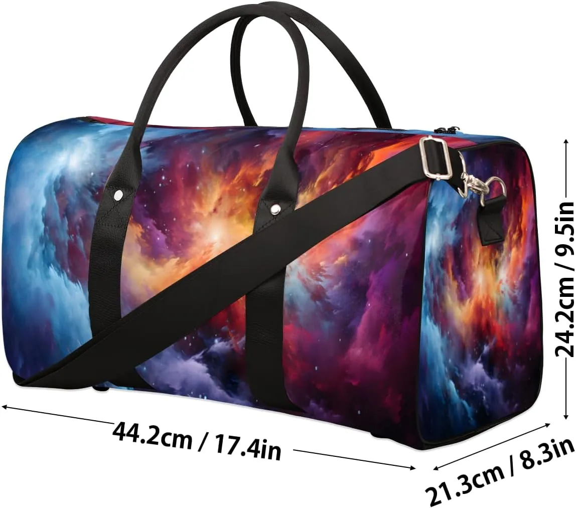Fantasy Universe Travel Duffle Bag for Women Men Gym Duffel Foldable Bag Waterproof Weekender Galaxy Nebula Duffle Tote