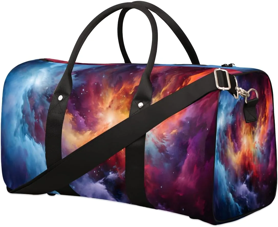 Fantasy Universe Travel Duffle Bag for Women Men Gym Duffel Foldable Bag Waterproof Weekender Galaxy Nebula Duffle Tote
