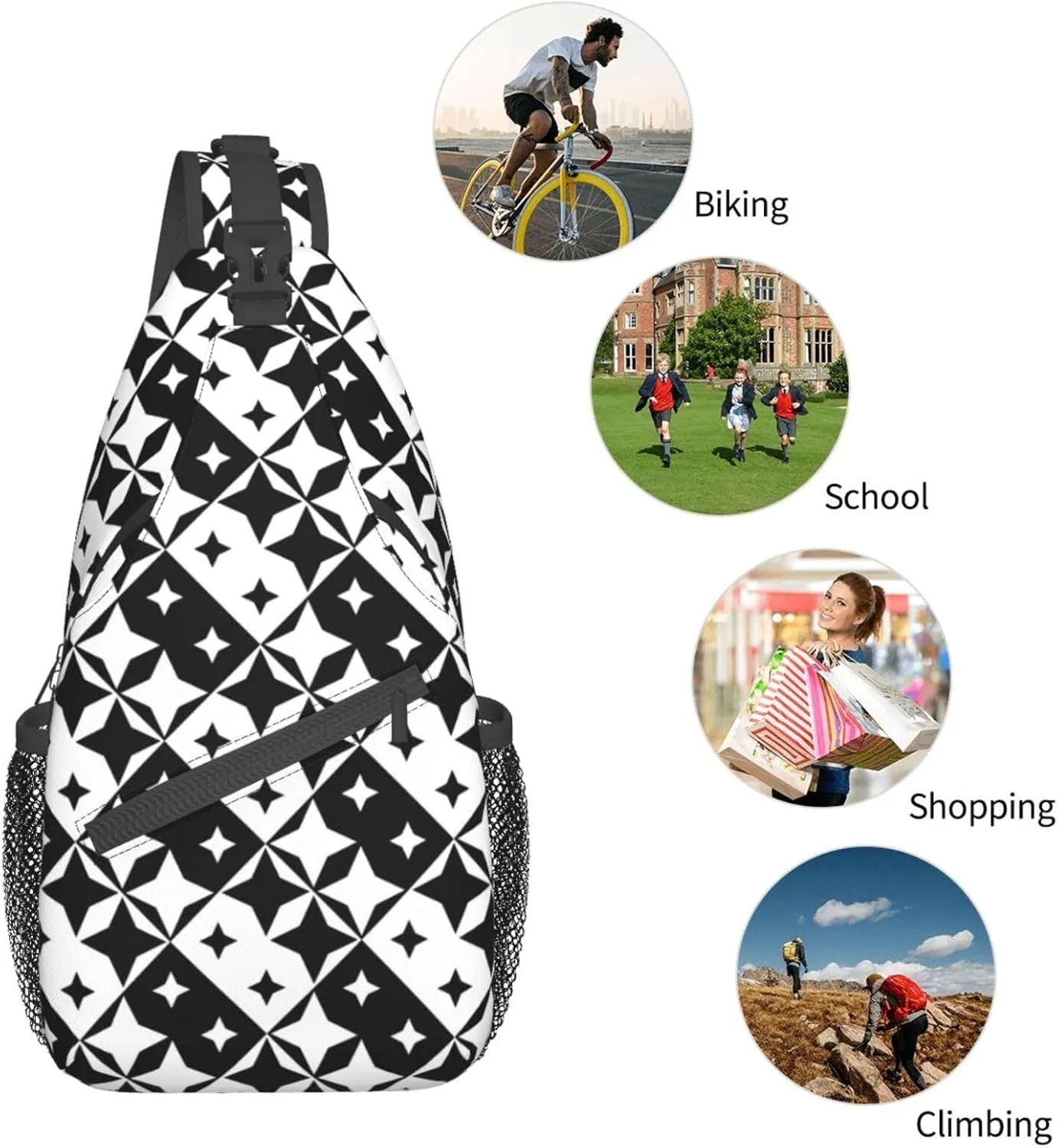 Fashion Chest Sling Bag For Women Men Adjustable Strap Crossbody Shoulder Backpack Hiking Travel Casual Unisex Daypack