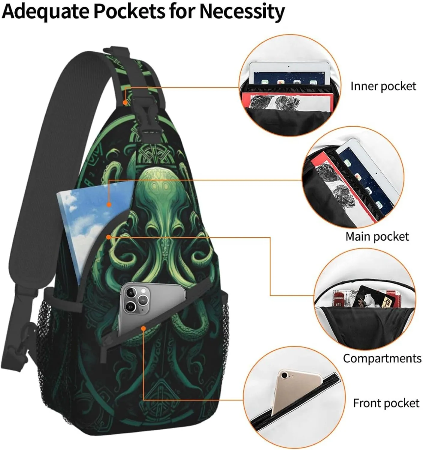 Fashion Chest Sling Bag For Women Men Adjustable Strap Crossbody Shoulder Backpack Hiking Travel Fashion Unisex Daypack