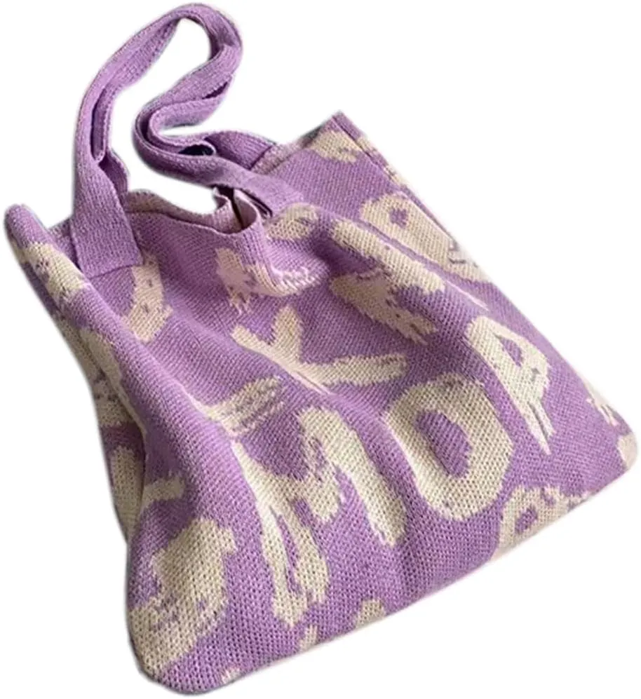 Fashion Knitted Shoulder Bag Elegant Tote Bag Casual Large Capacity Handbag Women Purse Breathable and Comfortable