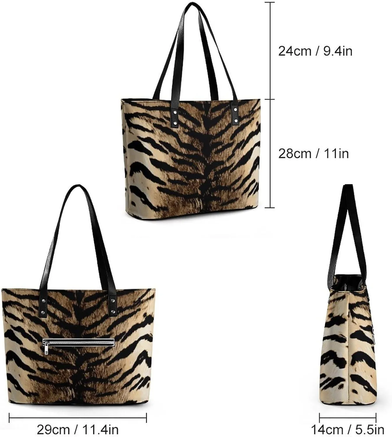 Fashion Large Capacity Satchel Tote Bag Casual Shoulder Bag Soft Leather Purse