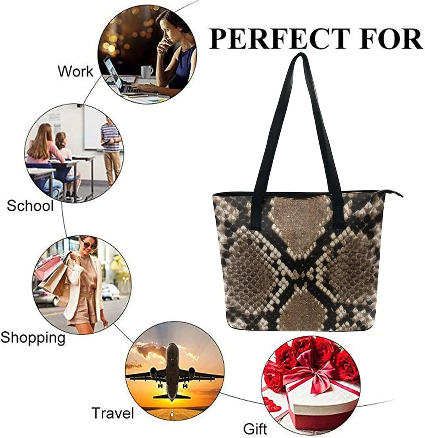 Fashion Large Capacity Satchel Tote Bag Casual Shoulder Bag Soft Leather Purse