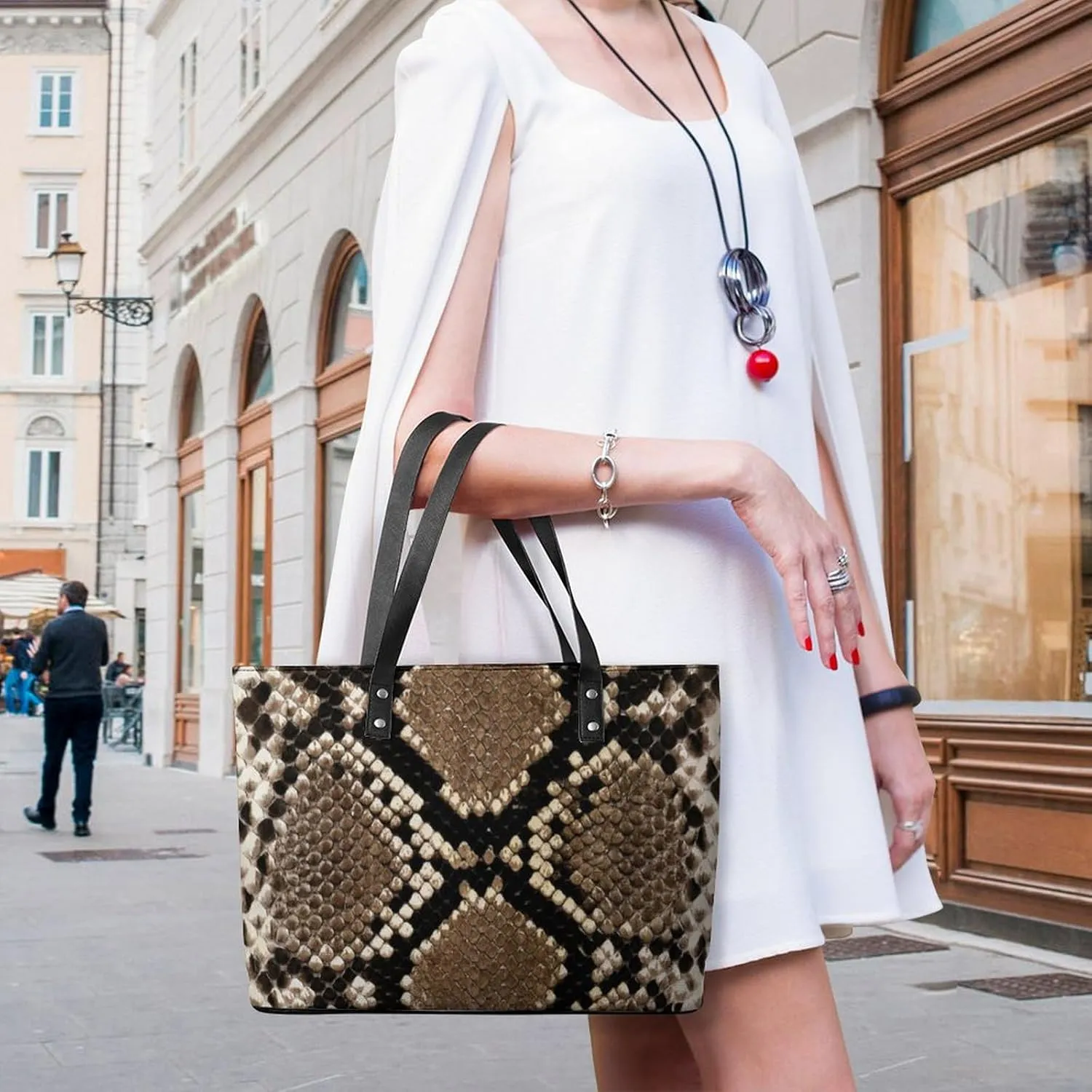 Fashion Large Capacity Satchel Tote Bag Casual Shoulder Bag Soft Leather Purse