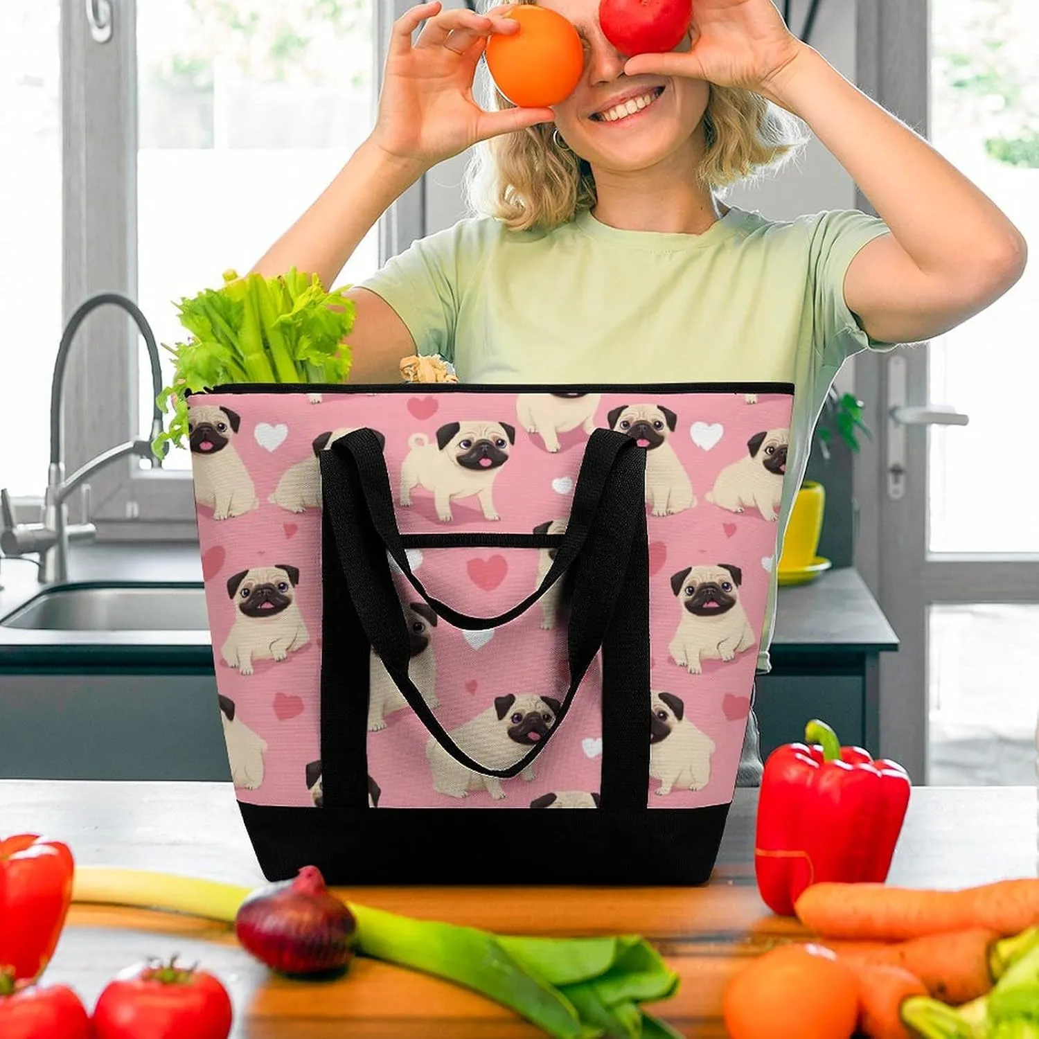 Fashionable Commuter Tote Bag Large Insulated Work Handbag