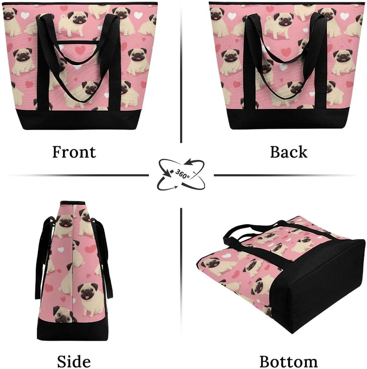 Fashionable Commuter Tote Bag Large Insulated Work Handbag