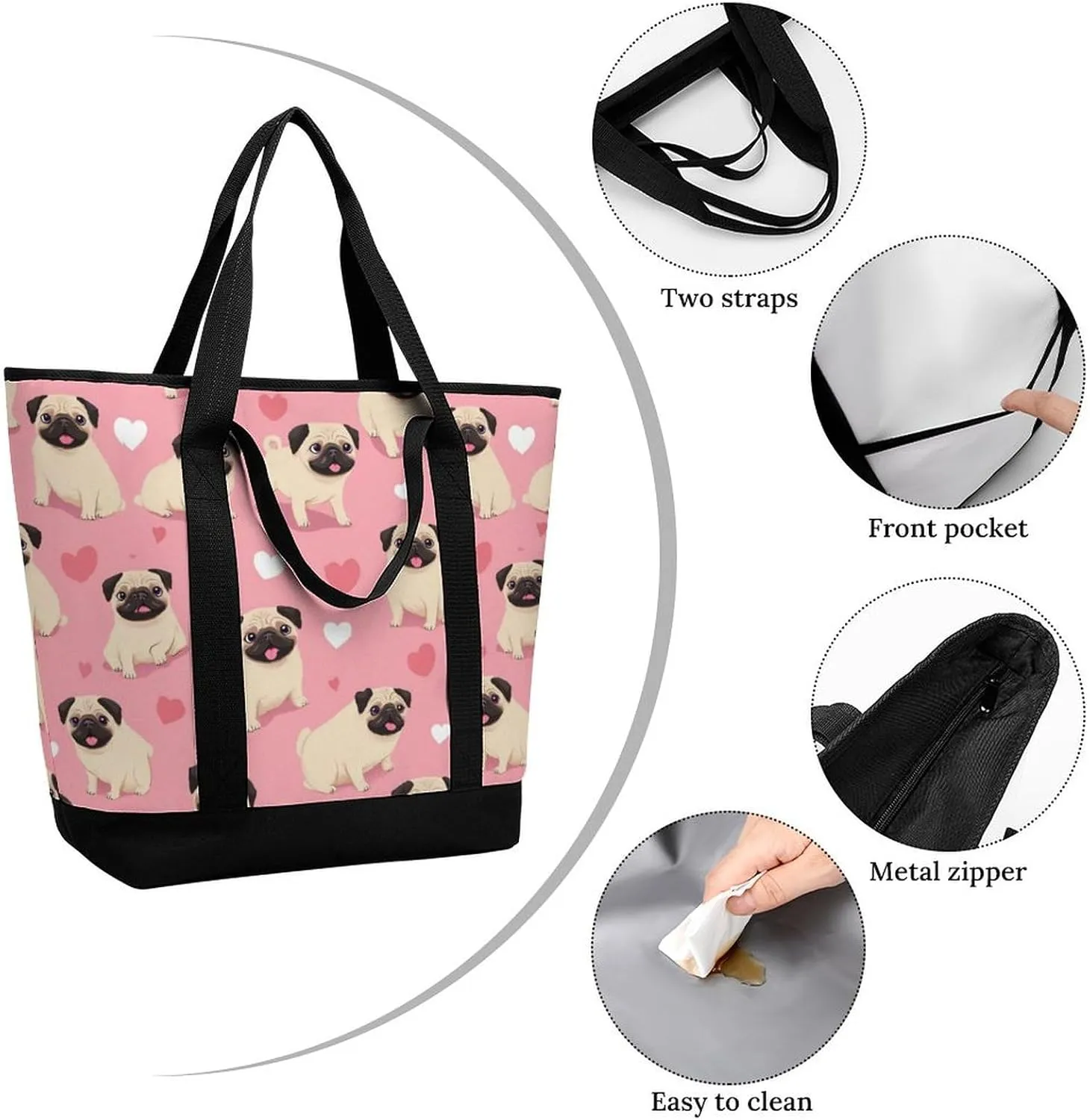 Fashionable Commuter Tote Bag Large Insulated Work Handbag