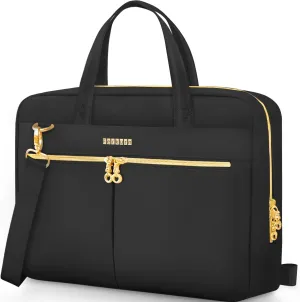 Ferkurn Laptop Bag Case Women Men Computer Bag Compatible with MacBook/HP/LG/Dell, Shoulder Strap Slim Carrying Messenger Briefcase, Black, 14 Inch