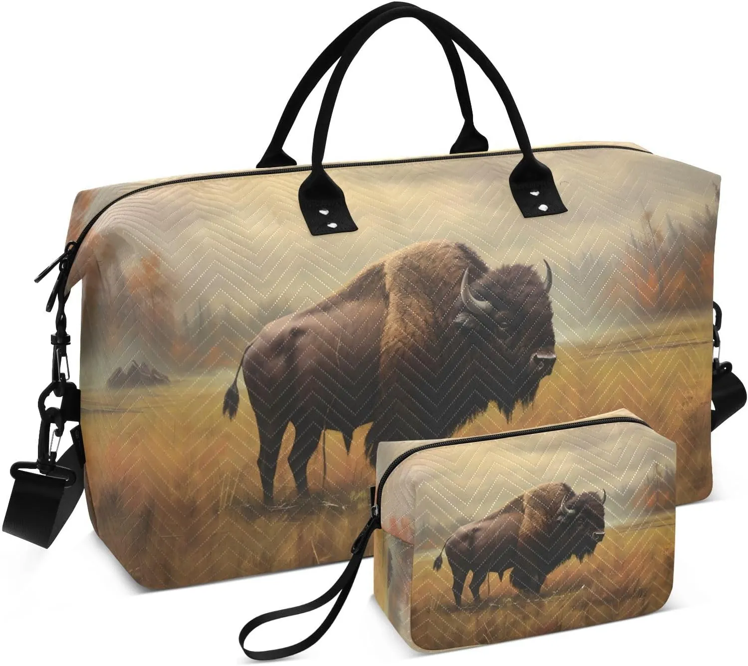 Field Bison Duffel Bag for Travel Gym Sport, Weekender Travel Bags Carry on Overnight Bag