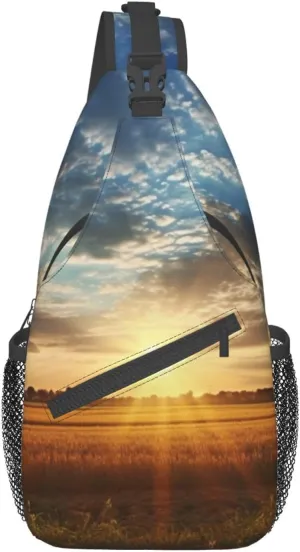 Field Sunrise Printed Chest Messenger Bag Shoulder Bag Sling Bag