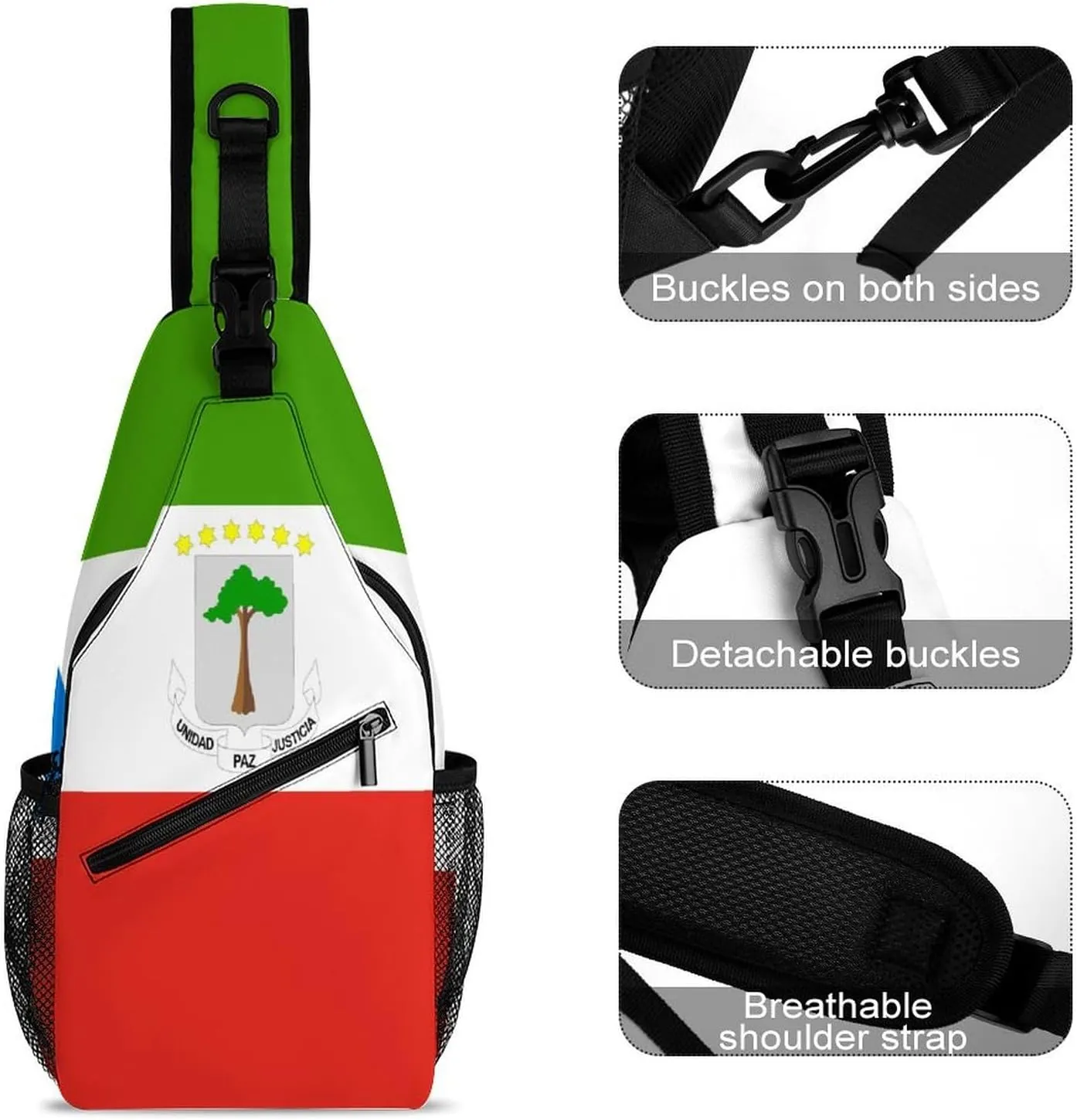 Fiji Flag Sling Bag Crossbody Chest Bag Shoulder Bag For Travel Hiking Cycling Camping