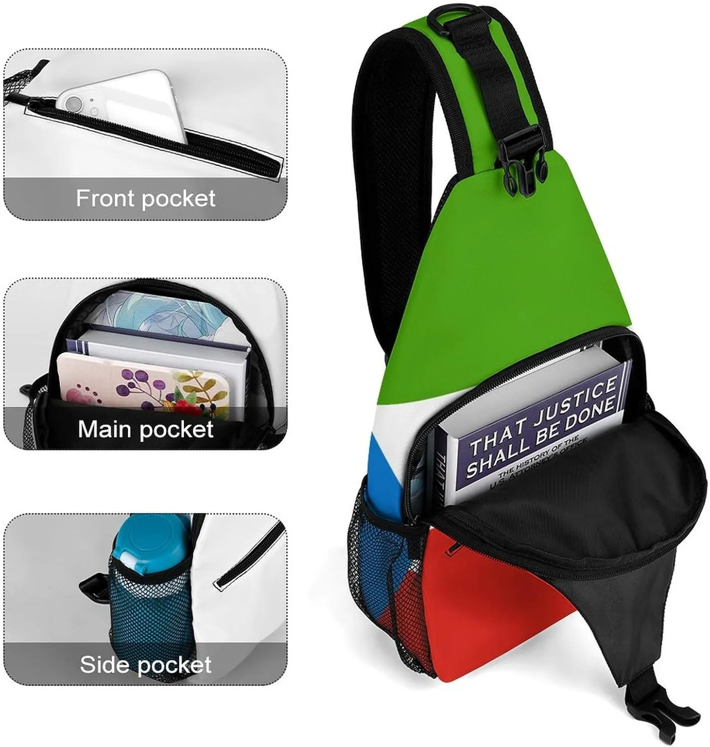 Fiji Flag Sling Bag Crossbody Chest Bag Shoulder Bag For Travel Hiking Cycling Camping